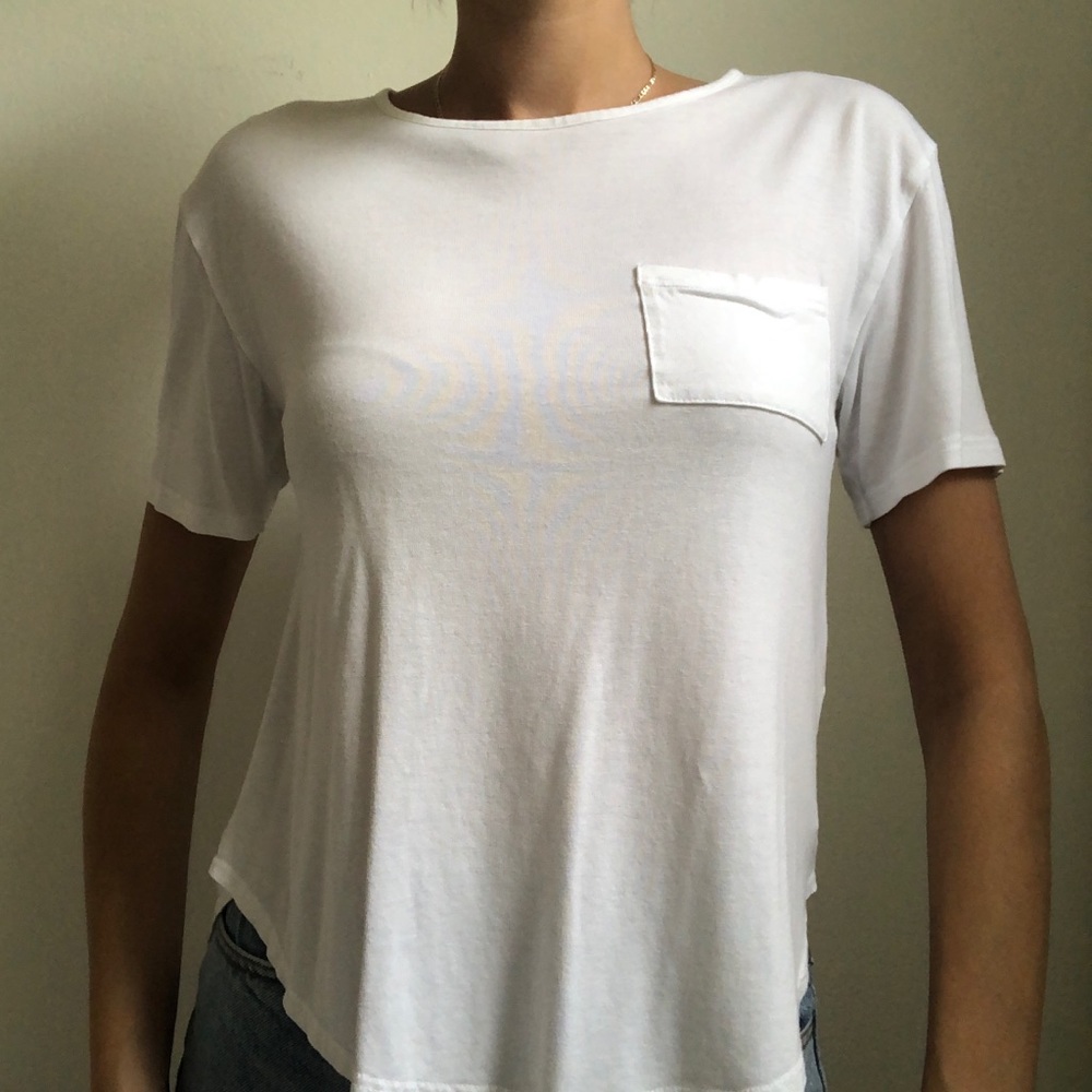Topshop White Loose T-shirt with Pocket